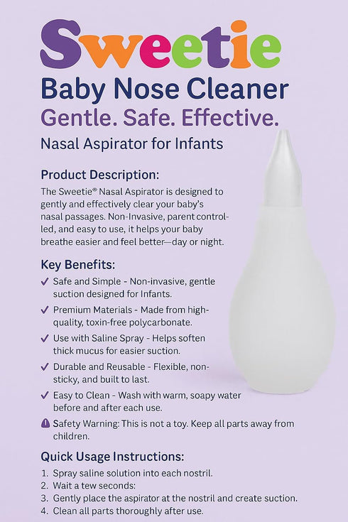 Sweetie Baby Nose Cleaner, Nasal Aspirator for Infants