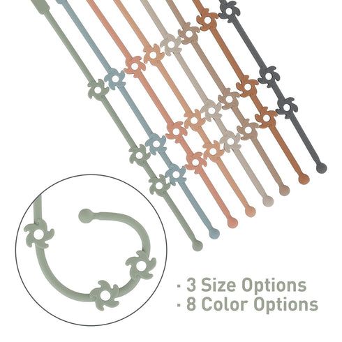 Felicificer 4 Pack x2 x2) Toy Safety Straps, Food Grade Silicone Pacifier Clips Sippy Cup Strap Stretchable Adjustable