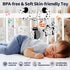 Car Seat Toys for Babies 0-6 Months, Hanging Rattle Toys for Crib Mobile, Black and White High Contrast Stroller Toys