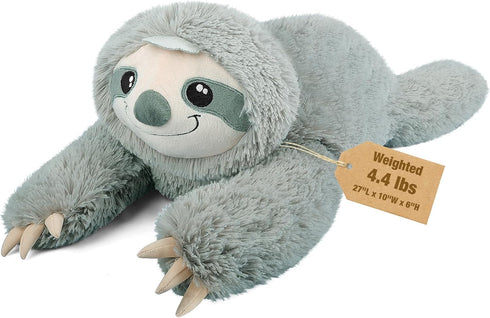 22" & 4.5 lbs Large Laying Sloth Plush, Weighted Stuffed Animals for