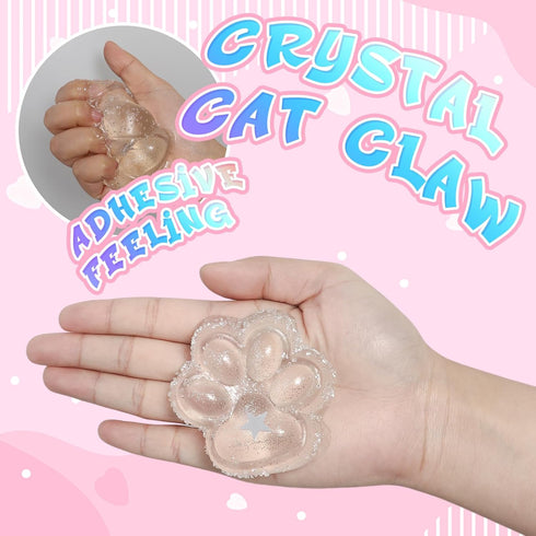 JIACAI 2pcs Squishy Paw, Cat Paw Squeeze Toys,Cute Fufu Toys, Fidget Toys for Stress Relief, Novelty Cute Things Sticky