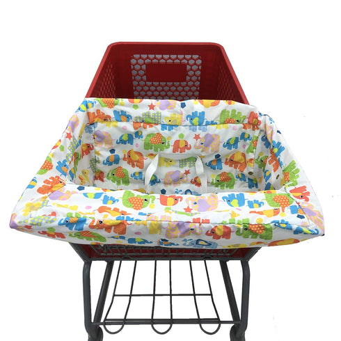Portable Shopping Cart Cover, High Chair and Grocery Cart Covers for Babies, Kids, Infants & Toddlers, Simple Elephant