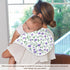 decor gift 4 Pack 22x11in Cotton Muslin Burp Cloths Large Soft Touch Purple Flowers Green Vines Burp Rags for Babies