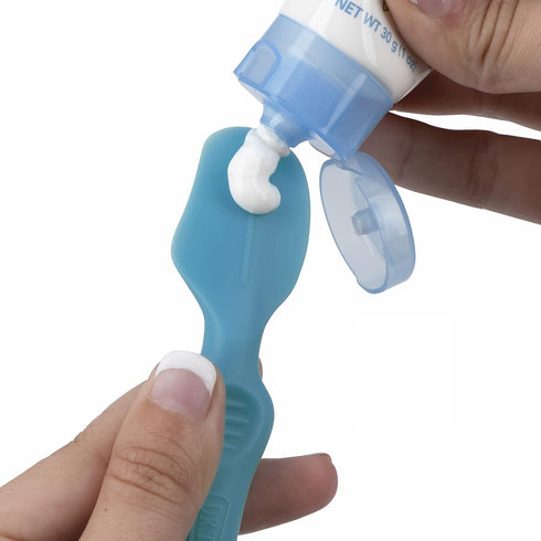 Dr. Talbot's Diaper Cream Soft Silicone Brush with Suction Base & Hygienic Case, Aqua, Full Size
