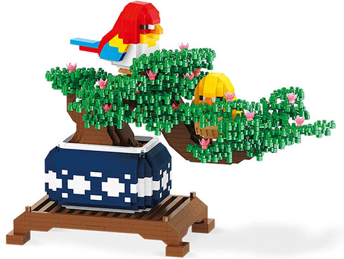 Larcele Micro Building Blocks Set, DIY Mini 3D Toy Bricks, 1496 Pieces KLJM-08 (Potted Plant)