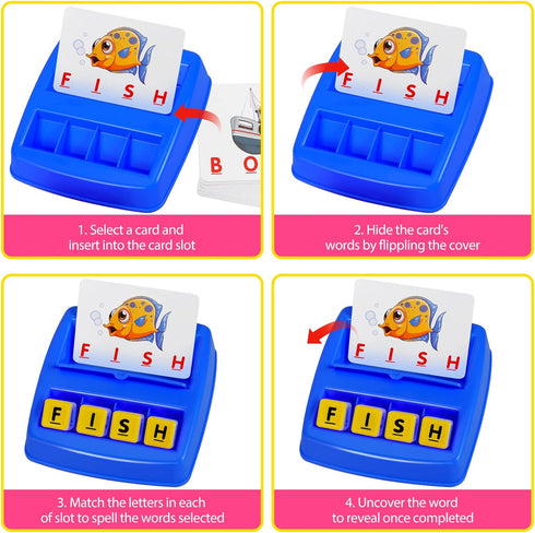 Matching Letter Game for Preschool & Kindergarten Kids, Spelling Word and Memory Educational Toy for Ages 3-8
