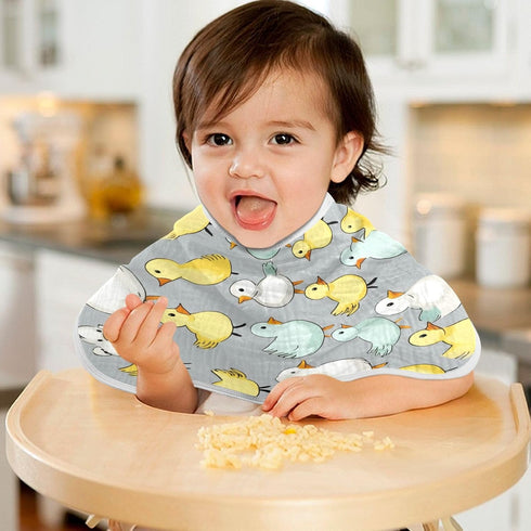 Bulletgxll Set 4, Cute Ducks Unisex Baby Burp Cloths of Soft Absorbent Organic Cotton Muslin Burping Cloths for Newborn