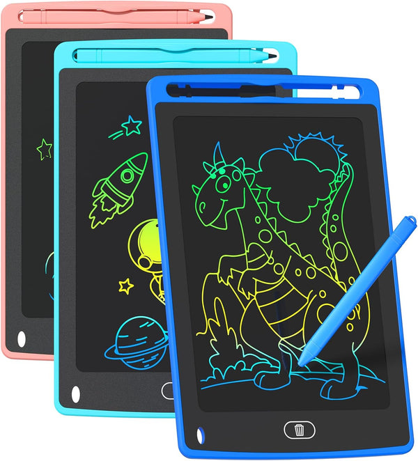 3 Pack LCD Writing Tablet for Kids, 8.5 Inch Colorful Doodle Board, Educational Birthday Gifts for Boys Girls