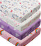 Jola's House 4 Pack Soft Baby Girl Crib Sheets for Standard Crib Mattress Unicron