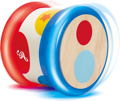 Hape Baby Drum - Colourful Rolling Drum Musical Instrument Toy for Toddlers, Rhythm & Sound Learning, Battery Powered