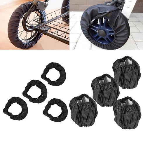 4Pcs Baby Stroller Wheel Cover, Kid Baby Dustproof Wheelchair Protector Pushchair Wheel Cover Stroller Accessory