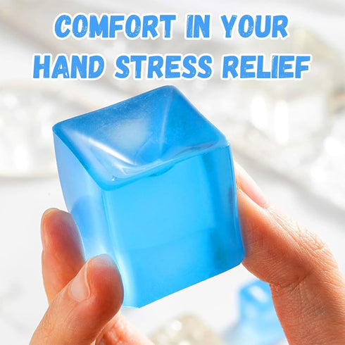 24Pcs Stress Balls Fidget Toys Adults, Ice Cube Squeeze Toys - Square Squeeze Ball Sensory Toys, Squeeze Toys - Small