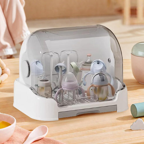 Generic Countertop Feeding Bottle Organizer - Baby Milk Bottles Storage Case, Dustproof Drying Holder Container |