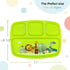 Toddler Plates With Dividers - Set of 4 Kids Dinner Plates, Brightly Colored Divided Tray, BPA Free, Fun Zoo Design