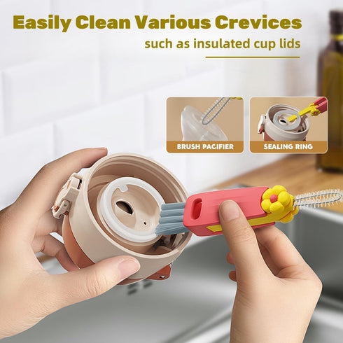 Shrunqi 3 1 3 1 3 in Cup Lid Cleaning Brush, in Multifunctional Cleaning Brush Portable Cup Lid Cleaner for Bottle Gap