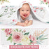 Mixweer Baby Monthly Milestone Blanket, 47" x 40'' Baby Cow Milestone Blanket with Bow Headband and Felt Circle