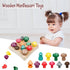 Wooden Toys Mushroom Toy, Harvest Game Montessori Educational Learning Shape Sorting & Number Matching for Ages 3+
