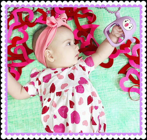 Smily Mia Penguin Teethers, Silicone Teething Toys for Babies 0-6 Months, Hand Teether for Infants, Light Purple