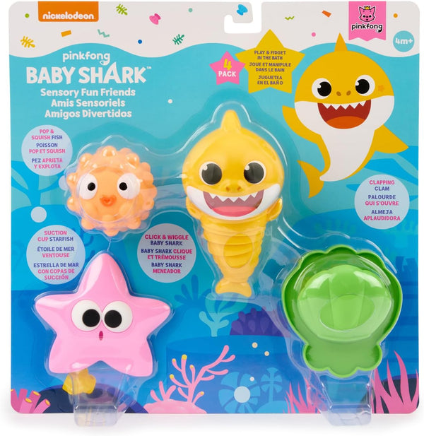 Baby Shark Sensory Fun Friends - 4 Pack Fidget Toys to Develop Sensory Skills (4+ Months)