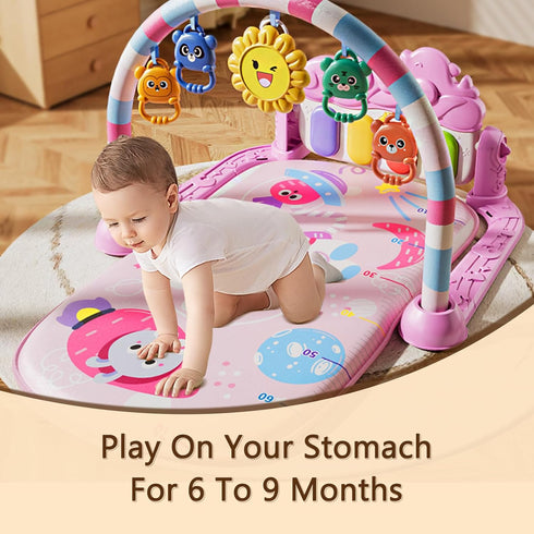 ALB Alive Lovely Baby Tummy 0 3 6 9 12 Alive Lovely Baby Gyms Play Mats, Musical Activity Center Baby Piano Gym Mat