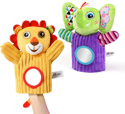 Jollybaby Hand Puppets Baby Toy for 0-12 Months - Plush Stuffed Animal Hand Puppets for Toddler Play Therapy