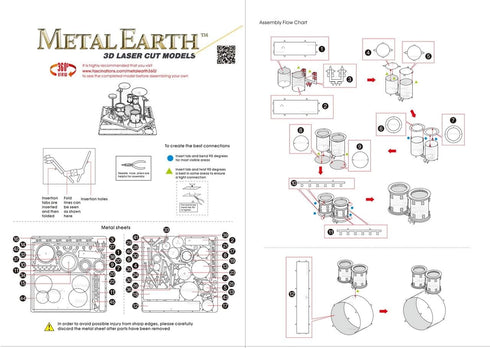 Set 3D Fascinations Metal Earth Drum Metal Model Kit