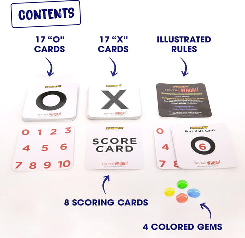 Zobmondo!! Tic Tac Whoa!! 5-in-1 Tic Tac Toe Card Game for Families and Kids
