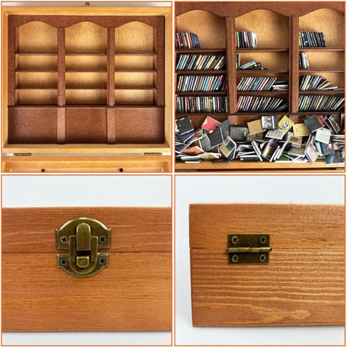 Miniature Book Boxes Display Case Cabinet Anxiety Relief Books Shaking Bookshelf Toy for Living Room Desk Ornament