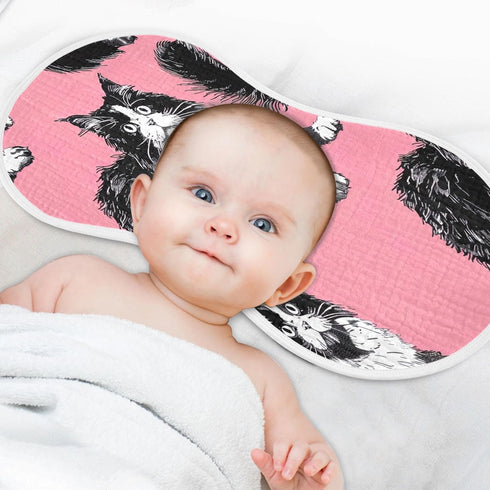 YEGAME Set 1 11 22 Inch Muslin Baby Burp Cloths of - Cat Super Absorbent Cotton Burping Rags Soft Baby Washcloths