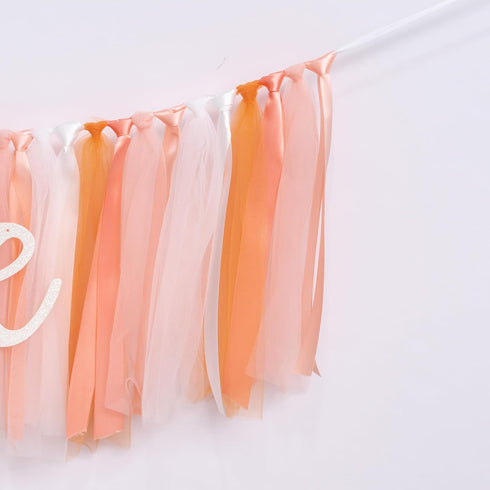 VANGNING First Birthday High Chair Tutu Skirt Banner - Pumpkin Theme Party Decor