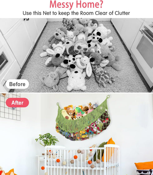 Hammock 56'' Hammock Stuffed Animal - Extra Large Long, Stuffed Animal Storage, stuffed animal Holder net, Large