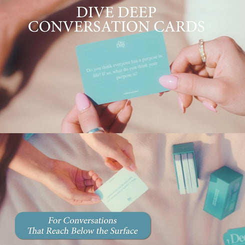 Daily Dopamine Dive Deep Conversation Cards - Get to Know Each-Other Ice-Breaker - Deep & Meaningful Conversations