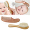 Sxett Infant Hair Brush Portable Wooden Handle Hair Brushes Caps Hair Comb Bath Soothing Brush For Newborns