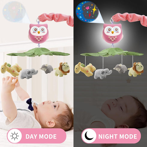 Pack YUNGCHI Baby Crib Mobile with Music and Lights for Boys Musical Mobile Safari Animals for Girl Crib Bassinet Toys