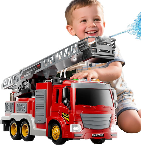 JUKUDAHU Fire Truck Toy for Kids 3 4 5 6 7 8