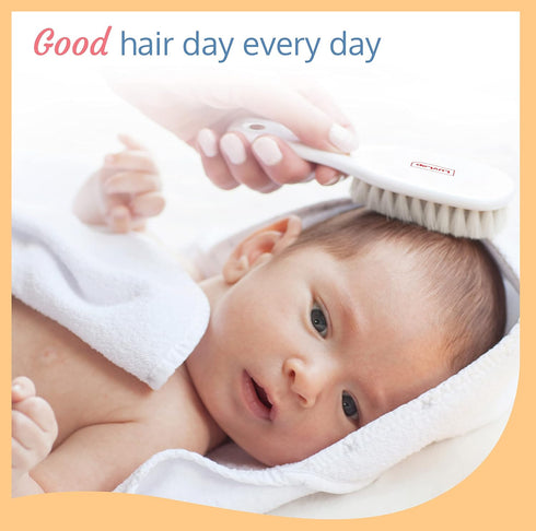 Set, 0m+ LuvLap Elegant Baby Hair Brush and Comb (White)