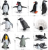 SCAHOW 11PCS Set Penguin Toys, Plastic Arctic Animal Penguin Figures for Kids, Realistic Polar Animals Penguin
