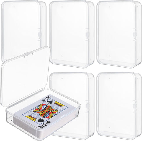 6 PCS Clear Playing Card Case - Acrylic Storage Holder for Game Cards, Craft Items, and Small Accessories