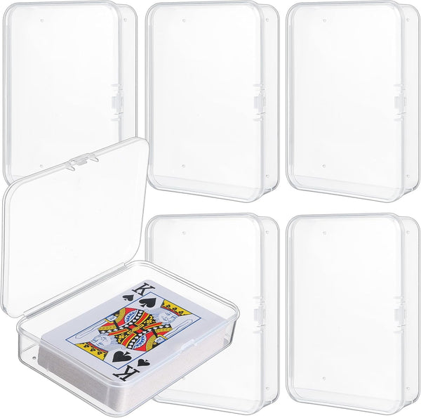 6 PCS Clear Playing Card Case - Acrylic Storage Holder for Game Cards, Craft Items, and Small Accessories