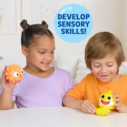 Baby Shark Sensory Fun Friends, 2 Pack Fidget Toys for Developing Sensory Skills (4+ Months)