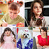 50pcs Children Hair Ties + 200pcs Rubber Bands, Cute Toddler Rabbit Ear Hair Ties, Seamless No Crease Ponytail Holders