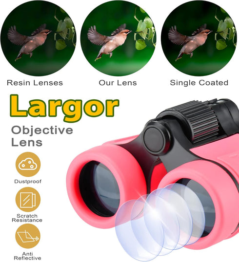 Syxspecial Kids Binoculars, Toy Binoculars for Boys and Girls 3-12 Years, Gifts for Bird Watching and Camping