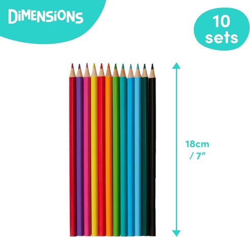 THE TWIDDLERS 10 Boxes of 12 Pack Colored Pencils Bulk (Total 120), Pre-Sharpened for Kids, School Supplies