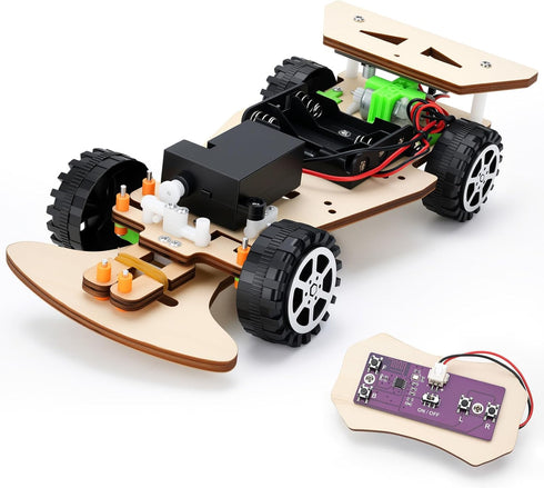 LEPANDA Wooden Racing Car, STEM Kits for Kids Age 8-10, STEM Toys for