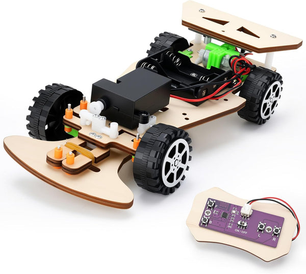 LEPANDA Wooden Racing Car, STEM Kits for Kids Age 8-10, STEM Toys for