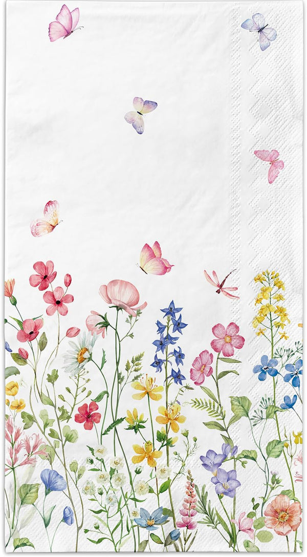 100 Wildflower Flower Napkins Disposable Bathroom Paper Hand Towels Napkins Disposable Decorative