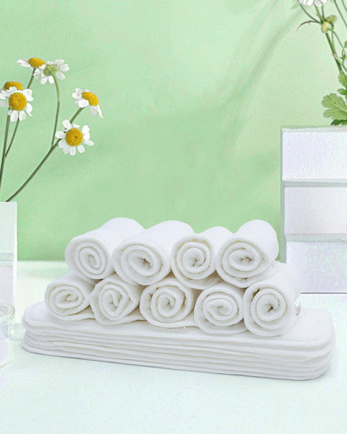 Pack 12, 3-Layer Babygoal Reusable Cloth Diaper Inserts of Absorbent & Breathable Liners, Microfiber Inserts for Cloth