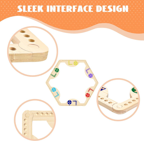 2-8 Solid Wood Marbles and Jokers Board Game: Versatile Family Entertainment for Players, Featuring Interlocking Game
