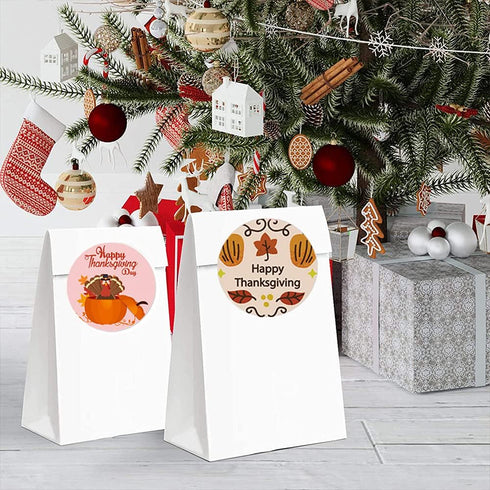 500 Pcs Happy Turkey Theme Thanksgiving Stickers, 1 Inch, 8 Designs for Party Favors and Gift Decoration