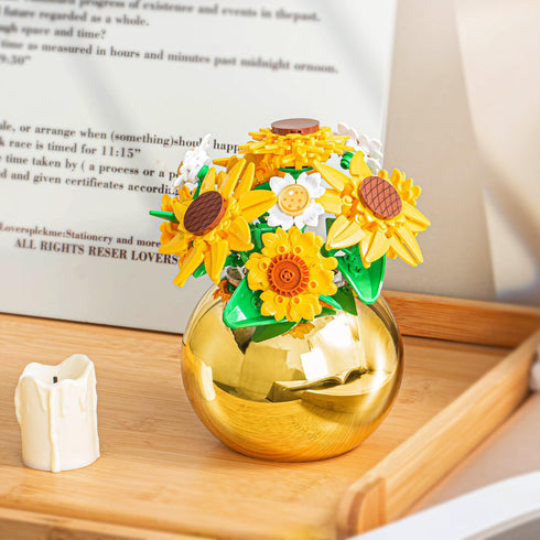 Set 632PCS 14+, Sunflower Building for Adult, Flower Bouquet Botanical Collection Building Block Toy for Woman Girls